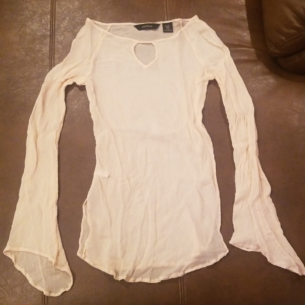 Express 100% silk pink top